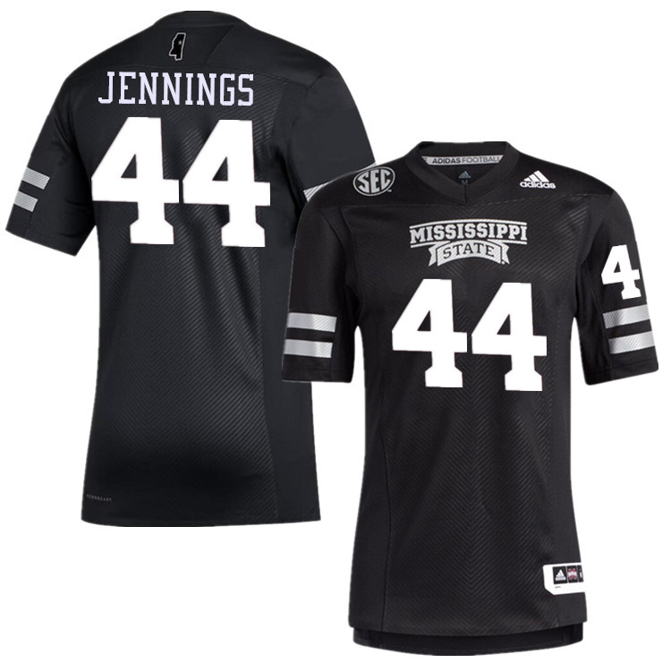 Men #44 Branden Jennings Mississippi State Bulldogs College Football Jerseys Stitched-Black